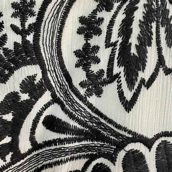 Tommy Hilfiger Embroidered Fit & Flare Midi Dress 10 | Black White A-Line Lined - Picture 9 of 16